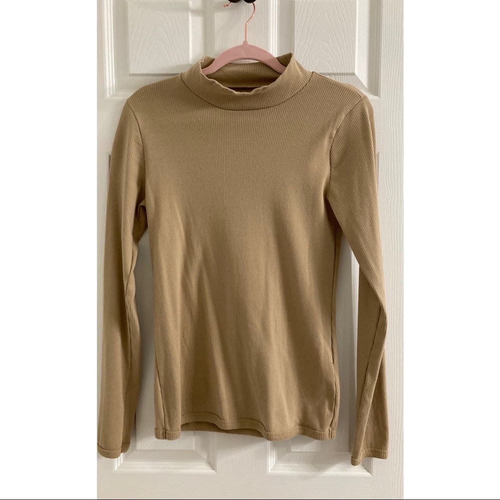 Abercrombie & Fitch Mock Neck Ribbed Sweater
